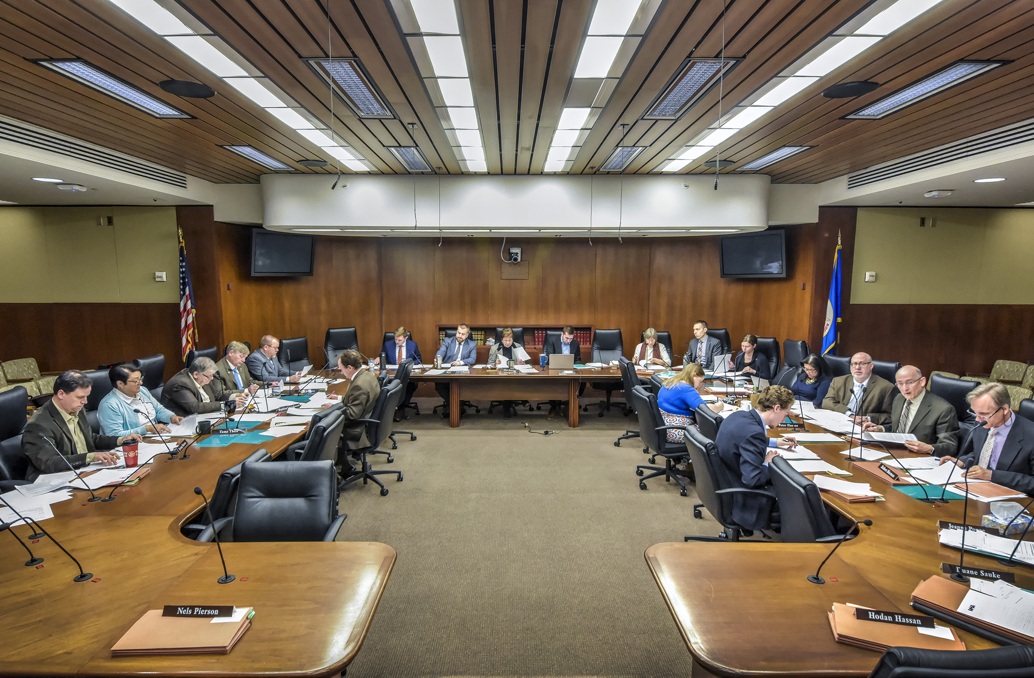 The House Housing Finance and Policy Division takes amendments to its omnibus bill March 27. Photo by Andrew VonBank